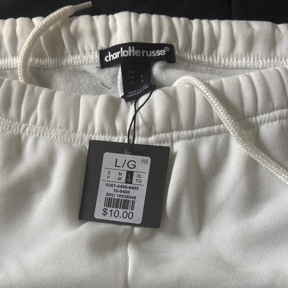 Charlotte Russe  Boston and Brooklyn Sweatpants Set - White and Tan size L - Picture 2 of 6